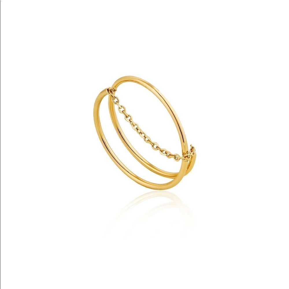ANIA HAIE Gold Modern Twist Chain Adjustable Ring